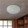 Simple Designs Glass Round Scroll Swirl Flush Mount Ceiling Light in White