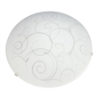 Simple Designs Glass Round Scroll Swirl Flush Mount Ceiling Light in White