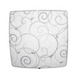 Simple Designs Glass Square Scroll Swirl Flush Mount Ceiling Light in White