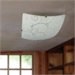 Simple Designs Glass Square Scroll Swirl Flush Mount Ceiling Light in White