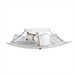 Simple Designs Glass Square Scroll Swirl Flush Mount Ceiling Light in White
