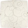 Simple Designs Glass Square Scroll Swirl Flush Mount Ceiling Light in White