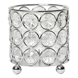 Elegant Designs Crystal 3.25&quot Elipse Decorative Centerpiece Holder in Chrome