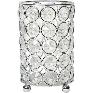Elegant Designs Crystal 5&quot Elipse Decorative Centerpiece Holder in Chrome