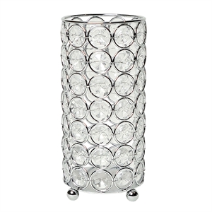 Elegant Designs Crystal 6.75&quot Elipse Decorative Centerpiece Holder in Chrome