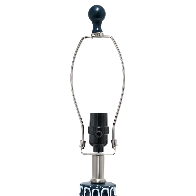 Lalia Home Resin Moroccan Table Lamp in Blue with White Shade