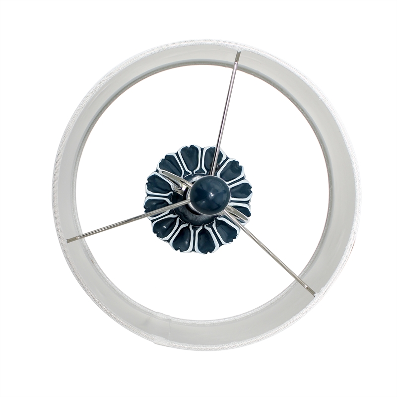 Lalia Home Resin Moroccan Table Lamp in Blue with White Shade