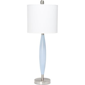 Lalia Home Metal Stylus Table Lamp in Blue with White Shade