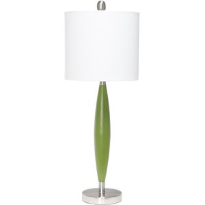 Lalia Home Metal Stylus Table Lamp in Green with White Shade