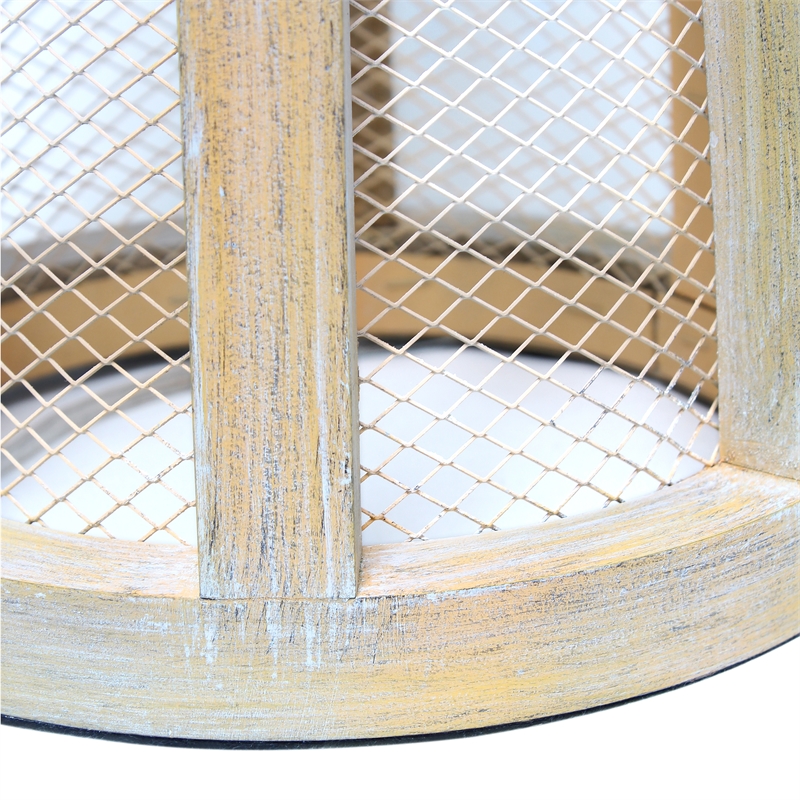 Lalia Home Wood Arch Farmhouse Table Lamp in Natural with White Shade