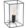 Lalia Home Metal Framed Table Lamp in Black with Clear Shade