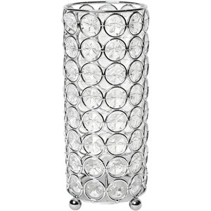Elegant Designs Crystal 7&quot Elipse Decorative Centerpiece Holder in Chrome