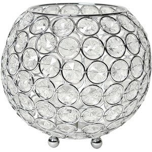 Elegant Designs Crystal 5.5&quot Circular Decorative Centerpiece Bowl in Chrome