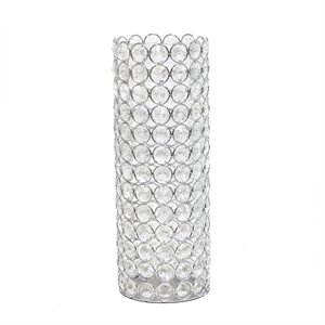 Elegant Designs Crystal 11.25&quot Elipse Decorative Vase in Chrome