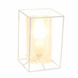Lalia Home Metal Framed Table Lamp in White with Clear Shade