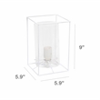Lalia Home Metal Framed Table Lamp in White with Clear Shade