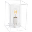 Lalia Home Metal Framed Table Lamp in White with Clear Shade