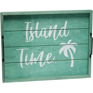 Elegant Designs &quotIsland Time&quot 15&quot x 12&quot Serving Tray w/ Handles in Blue Wash