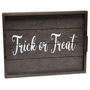 Elegant Designs &quotTrick or Treat&quot 15&quot x 12&quot Serving Tray w/ Handles in Wood