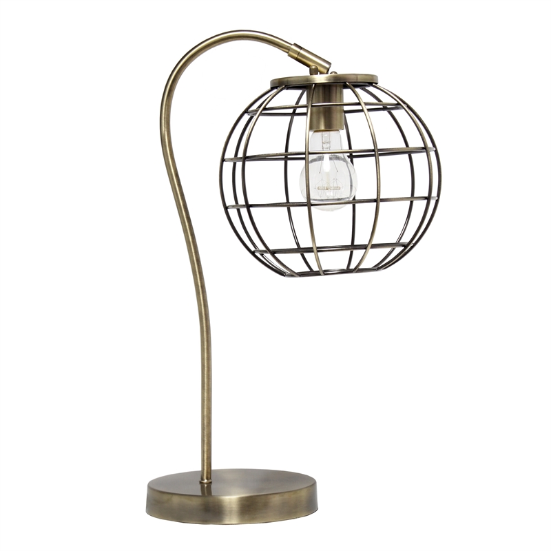 Lalia Home Metal Arched Cage Table Lamp in Antique Brass