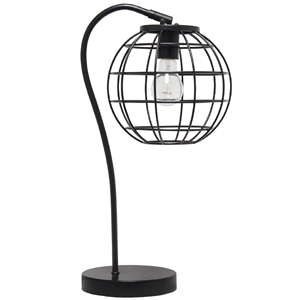 lalia home metal arched cage table lamp in black