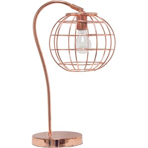 lalia home metal arched cage table lamp in black