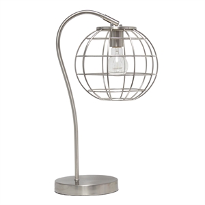 lalia home metal arched cage table lamp in brushed nickel