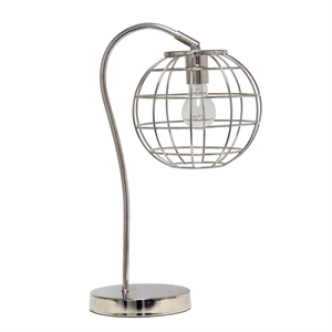 lalia home metal arched cage table lamp in chrome