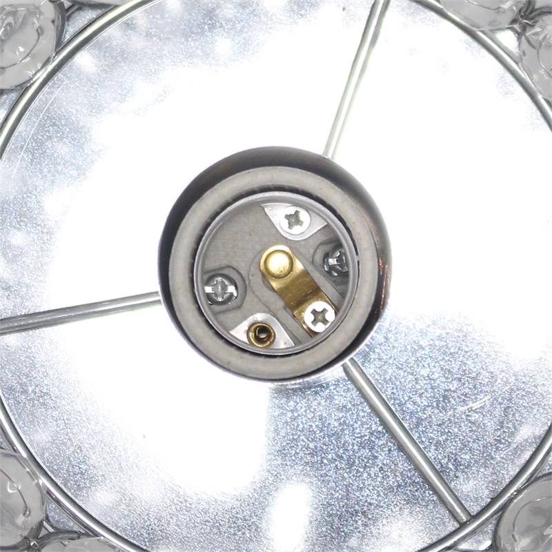 Elegant Designs Crystal Elipse Bedside Cylinderical Table Lamp in Chrome