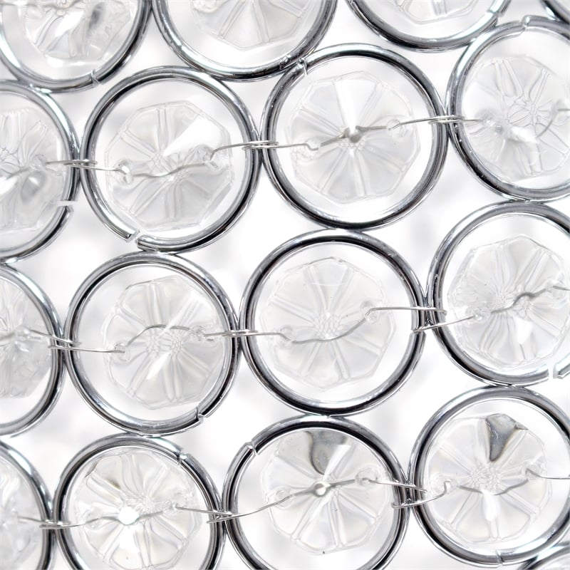 Elegant Designs Crystal Elipse Bedside Cylinderical Table Lamp in Chrome