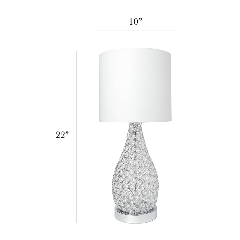 Elegant Designs Crystal Elipse Pinned Accent Table Lamp in Chrome