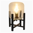 Simple Designs Glass Mounted Table Lamp in Black with Clear Shade