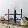 Simple Designs Glass Mounted Table Lamp in Black with Clear Shade