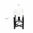 Simple Designs Glass Mounted Table Lamp in Black with Clear Shade