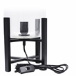Simple Designs Glass Mounted Table Lamp in Black with Clear Shade