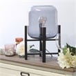 Simple Designs Glass Mounted Table Lamp in Black with Smoke Shade