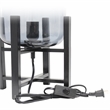Simple Designs Glass Mounted Table Lamp in Black with Smoke Shade