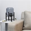 Simple Designs Glass Mounted Table Lamp in Black with Smoke Shade