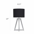 Simple Designs Wood Interlocked Triangle Table Lamp in Gray with Black Shade