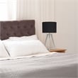 Simple Designs Wood Interlocked Triangle Table Lamp in Gray with Black Shade