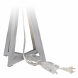 Simple Designs Wood Interlocked Triangle Table Lamp in Gray with White Shade