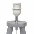 Simple Designs Wood Interlocked Triangle Table Lamp in Gray with White Shade