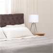 Simple Designs Wood Interlocked Triangle Table Lamp in Gray with White Shade