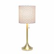 Simple Designs Metal Tapered Table Lamp in Gold with Polka Dot Shade