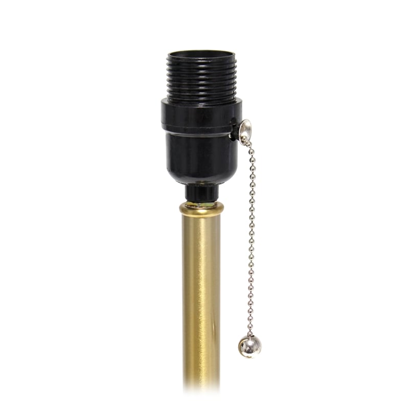 Simple Designs Metal Tapered Table Lamp in Gold with Polka Dot Shade