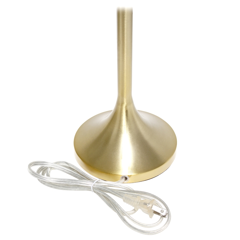Simple Designs Metal Tapered Table Lamp in Gold with Polka Dot Shade