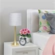 Simple Designs Metal Tapered Table Lamp in Gold with Polka Dot Shade