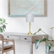 Simple Designs Metal Tapered Table Lamp in Gold with Polka Dot Shade