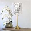 Simple Designs Metal Tapered Table Lamp in Gold with Polka Dot Shade