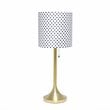 Simple Designs Metal Tapered Table Lamp in Gold with Polka Dot Shade